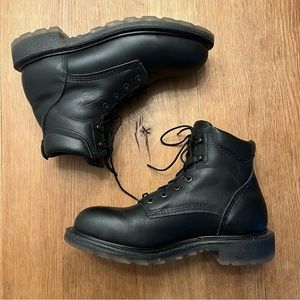 Red Wing 607 Black Leather Boots USA Made Preowned